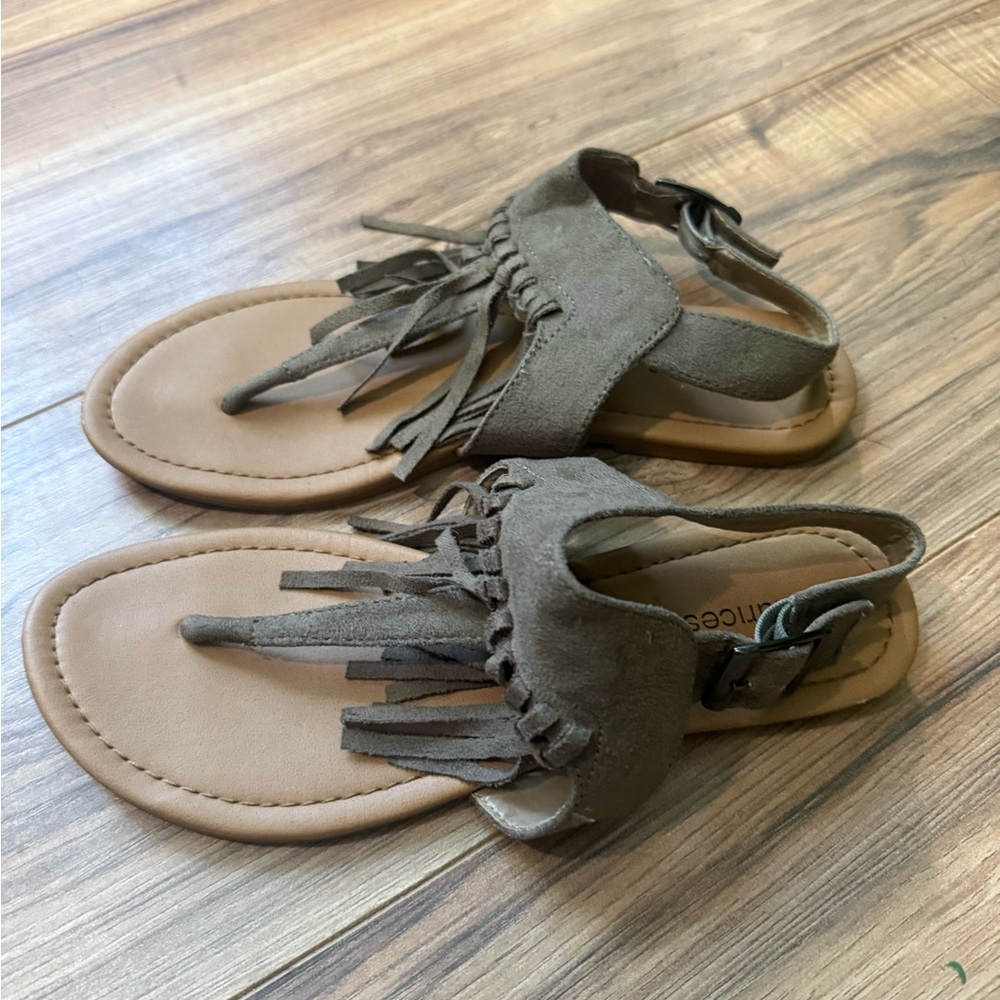 Fringe Sandals - Brown